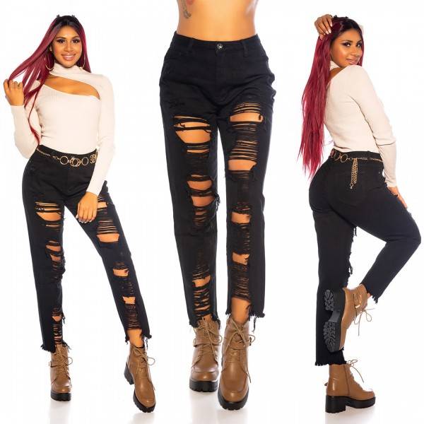 Koucla Sexy Lässige Jeans Mom Fit/ Used Look
