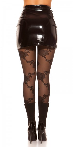 Koucla Sexy Latex Look Minirock Mit Zip