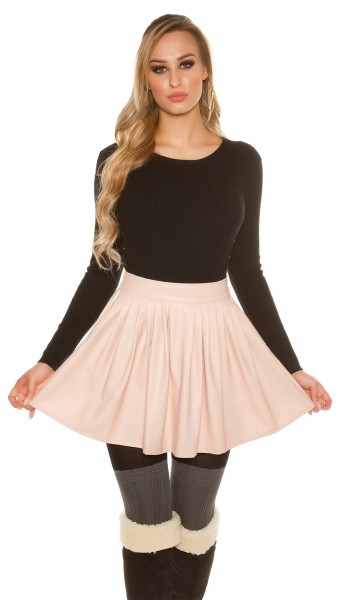 Koucla Sexy Lederlook Faltenminirock