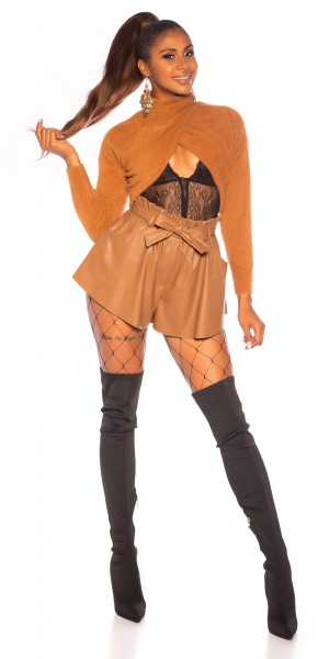 Koucla Sexy Lederlook Shorts Mit Gürtel