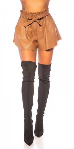 Koucla Sexy Lederlook Shorts Mit Gürtel