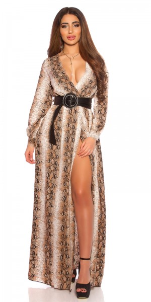 Koucla Sexy Maxi Langarm Dress Mit Print