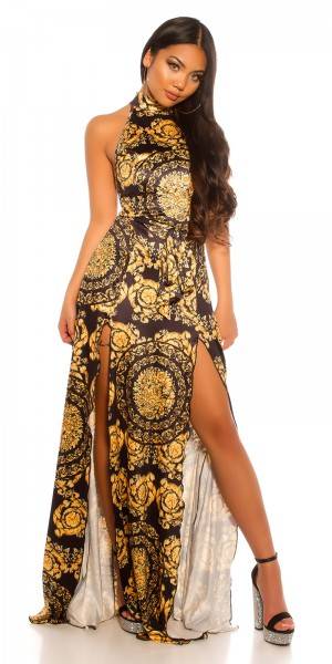 Koucla Sexy Maxi Neck Kleid Mit Print