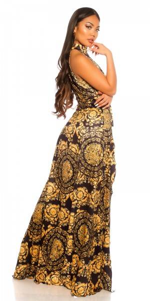Koucla Sexy Maxi Neck Kleid Mit Print