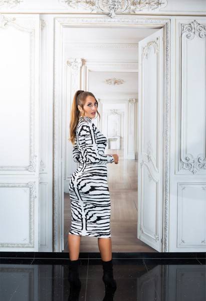 Koucla Sexy Midi Strickkleid Mit Stehkragen