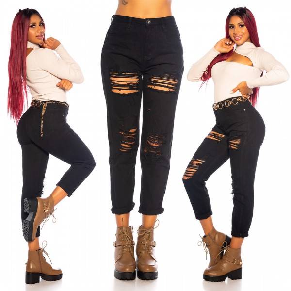 Koucla Sexy Mom Fit Jeans Mit Rissen