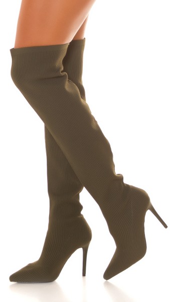 Koucla Sexy Musthave Overknee Stiefel Gerippt
