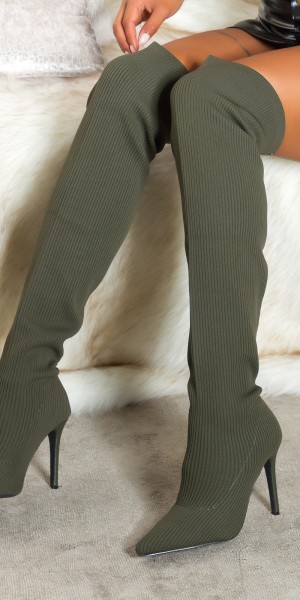 Koucla Sexy Musthave Overknee Stiefel gerippt