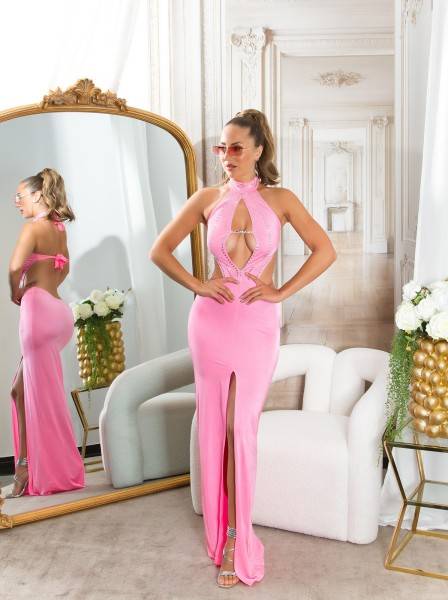 Koucla Sexy Neckkleid Rückenfrei Mit Strass