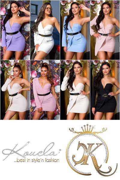 Koucla Sexy One-Shoulder BodyconKleid Mit Gürtel