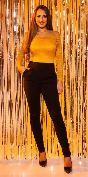 Koucla Sexy Overall Mit Spitze & Carmenausschnitt