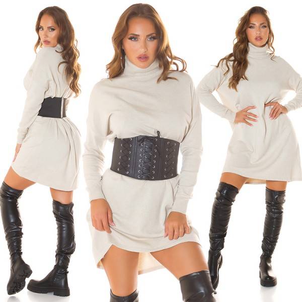 Koucla Sexy Oversize Strickkleid Mit Rollkragen