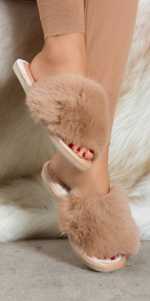 Koucla Sexy Pantolette Mit Kunstfell