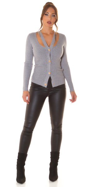 Koucla Sexy Pullover Mit Cut Outs Und Knöpfen