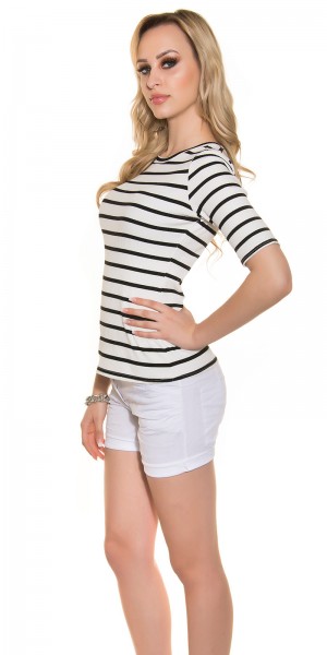 Koucla Sexy Ripp 3/4 Arm Shirt Gestreift