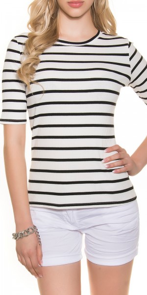 Koucla Sexy Ripp 3/4 Arm Shirt gestreift