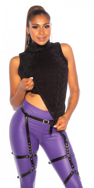 Koucla Sexy Rollkragen Pulli Ärmellos