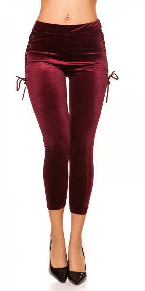 Koucla Sexy Samtlook Leggings Mit Schnürung