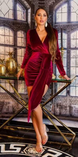 Koucla Sexy Samtlook Partyminikleid