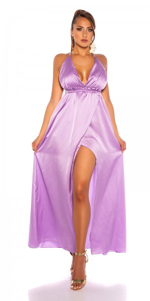 Koucla Sexy Satin-Look Maxikleid Rückenfrei