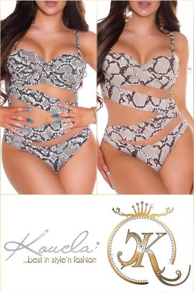 Koucla Sexy Schlangen Monokini Mit Netz Cut-Outs
