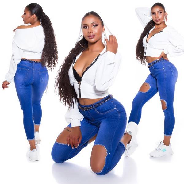 Koucla Sexy Skinny Fit Jeans Mit Cut-Outs
