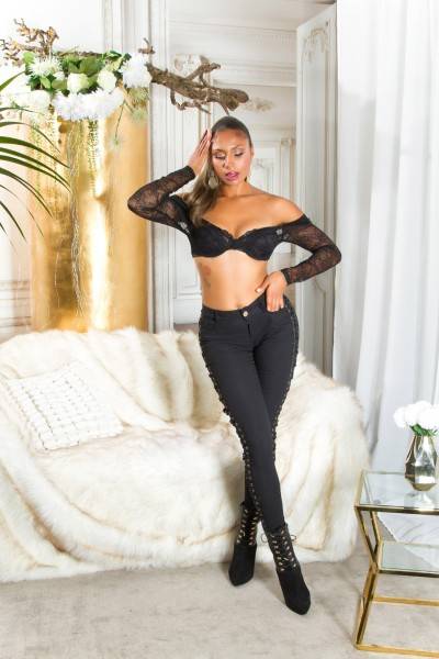 Koucla Sexy Skinny Jeans Mit Schnürung