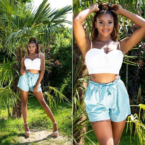 Koucla Sexy Sommer Gänseblümchen Shorts Mit Gürtel