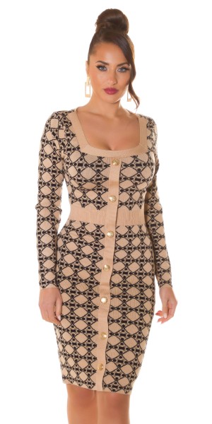 Koucla Sexy Strickkleid Mit Deko Knöpfen