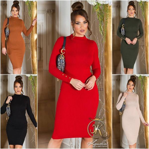 Koucla Sexy Strickkleid Mit Rückenausschnitt