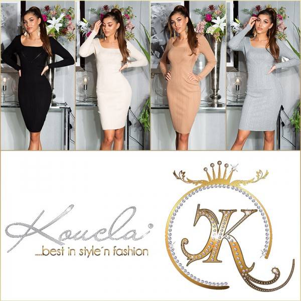 Koucla Sexy Strickkleid Mit Twist Rückenausschnitt
