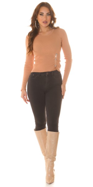 Koucla Sexy Strickpullover Mit Glitzernieten