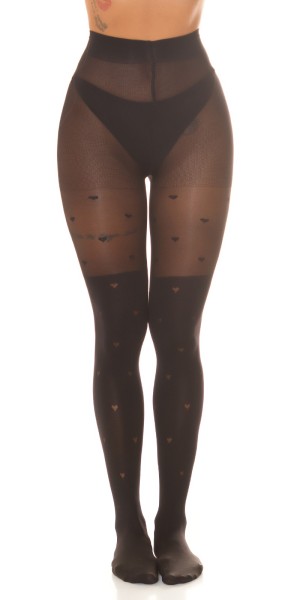Koucla Sexy Strumpfhose "Hearts" Im Overknee-Look