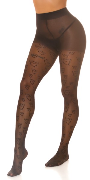 Koucla Sexy Strumpfhose Mit Print "Love"