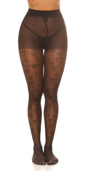 Koucla Sexy Strumpfhose Mit Print "Love"