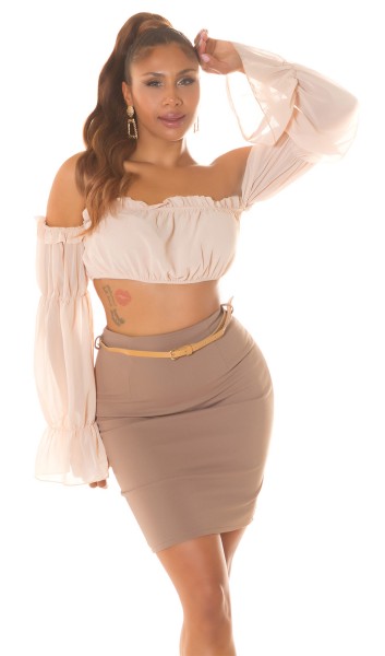 Koucla Sexy Taillen-Minirock Mit Zip Und Gürtel