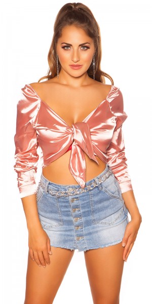 Koucla Sexy Träger Crop-Top Satin Look