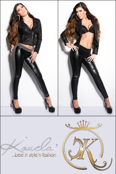 Koucla Sexy Tregging Mit Lederlook An Vorderbeinen
