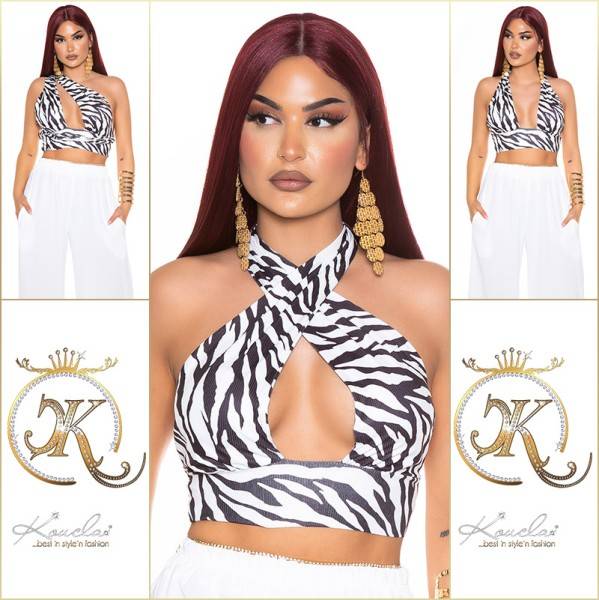 Koucla Sexy Twisted 3-Way Crop Top Zum Binden