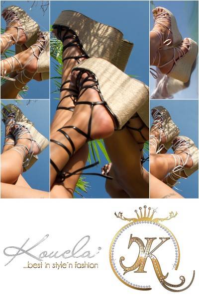 Koucla Sexy Wedges Zum Schnüren