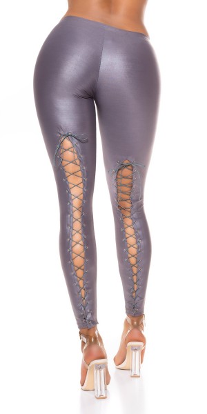 Koucla Sexy Wetlook Leggings mit Schnürung
