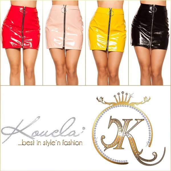 Koucla Sexy Wetlook Minirock Mit XXL Zip