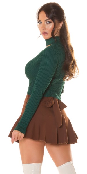 Koucla Sexy Wickellook Crop Rollkragen Pullover