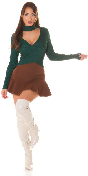 Koucla Sexy Wickellook Crop Rollkragen Pullover