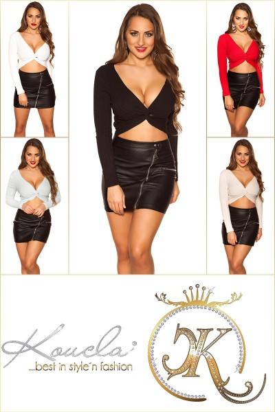 Koucla Sexy Wickellook Crop Top Langarm