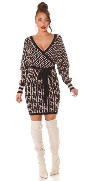 Koucla Sexy Wickellook Strickkleid Mit Gürtel