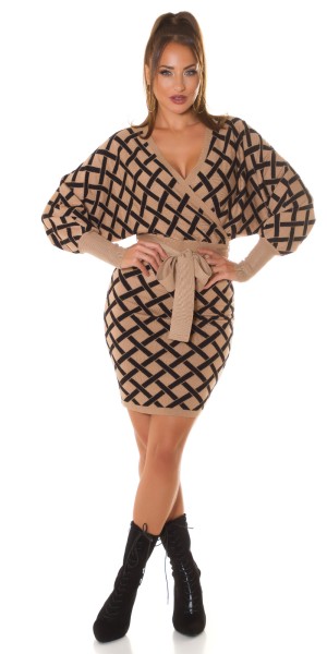 Koucla Sexy Wickellook Strickkleid Mit Gürtel