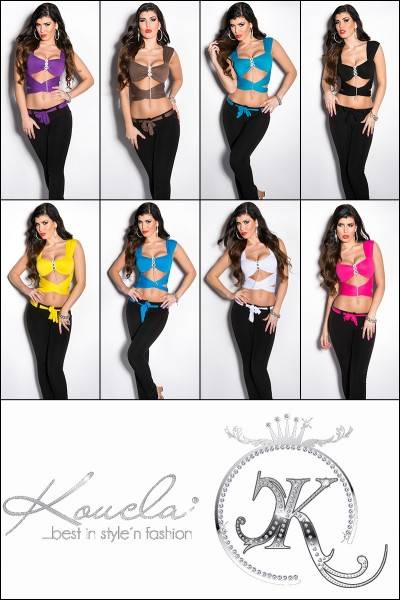 Koucla Sexy Wickeltop Bauchfei Mit Schnalle