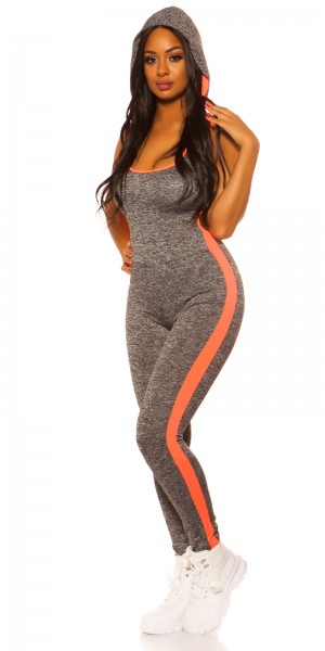 Koucla Sexy Workout Hoodie Overall Mit Sexy Back