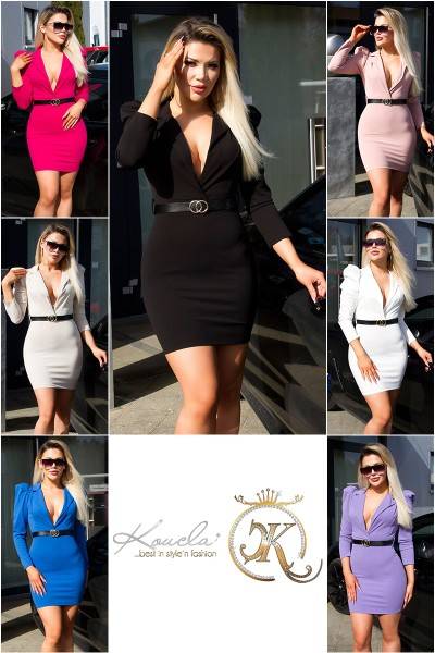 Koucla Sexy XL V-Neck Minikleid Mit Gürtel